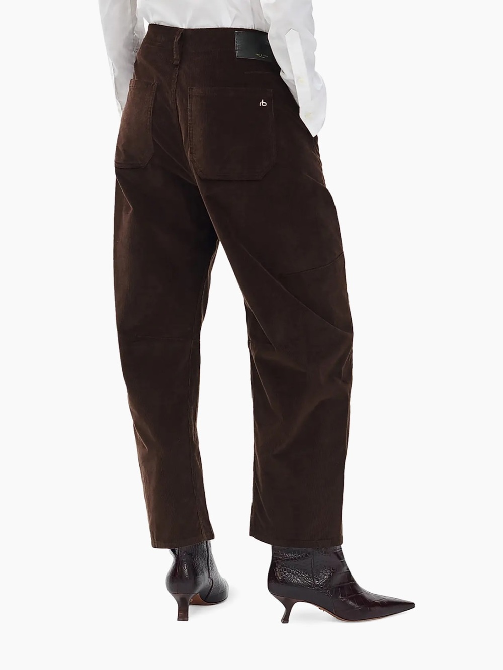 Rag & Bone Charlie Ankle Barrel Corduroy Pants Dark Brown Size 31 - Picture 2 of 11